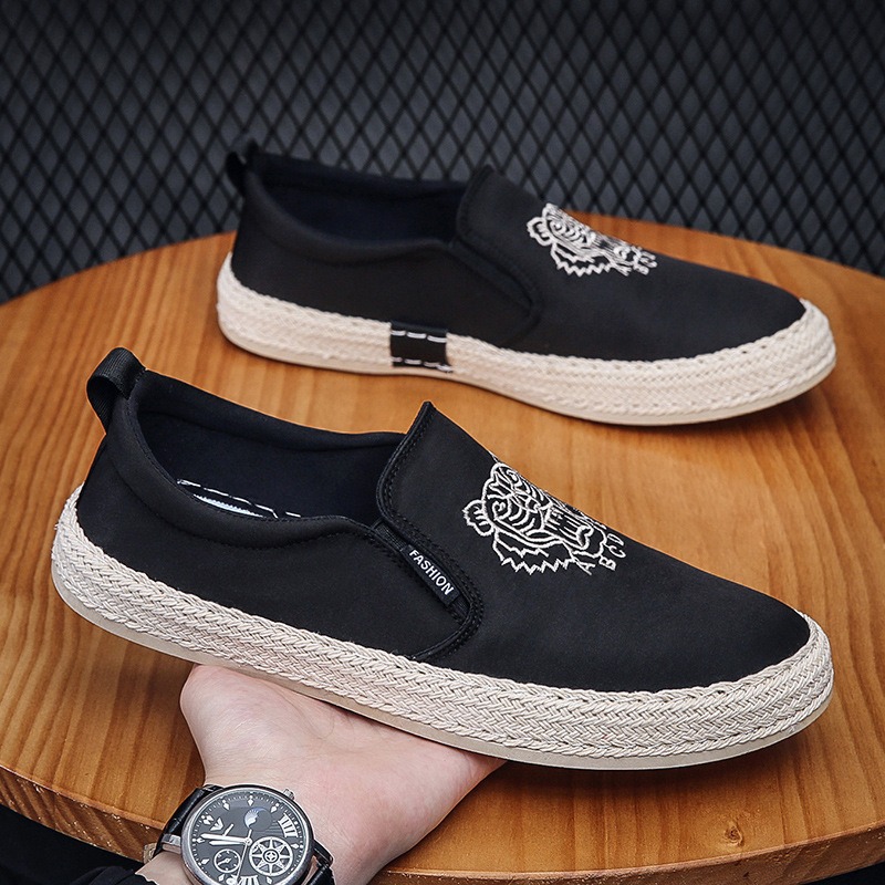 Men Shoes Designer - สีดําBreathableรองเท้าสําหรับชายLoafers Espadrilles Designerรองเท้าสบายๆLoafer Zapatillas Para alpargatas