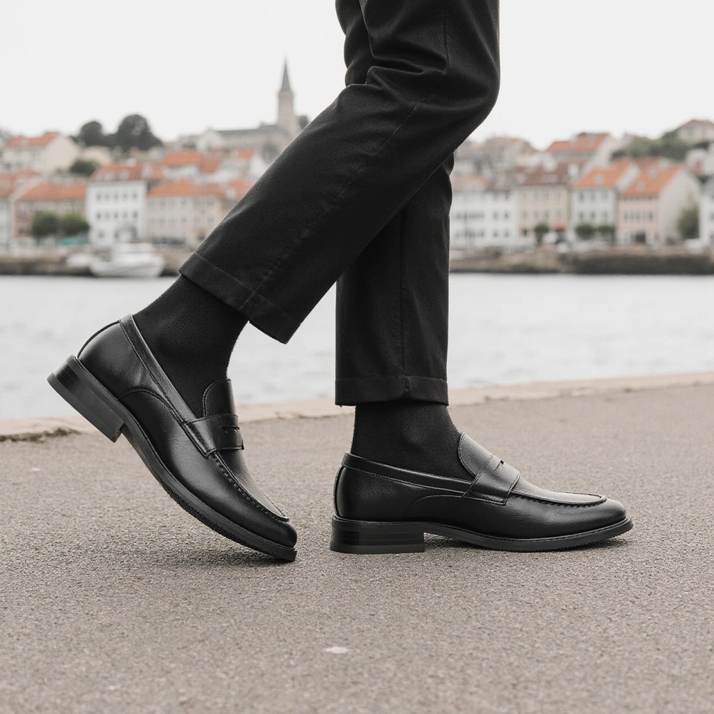 Men'S Shoes For Suits - รองเท้าโลฟเฟอร์สีดำสำหรับผู้ชาย รองเท้าหนังแบบสวมใส่สบาย เหมาะสำหรับงานธุรกิจ งานทางการ และใส่ลำลองในออฟฟิศ