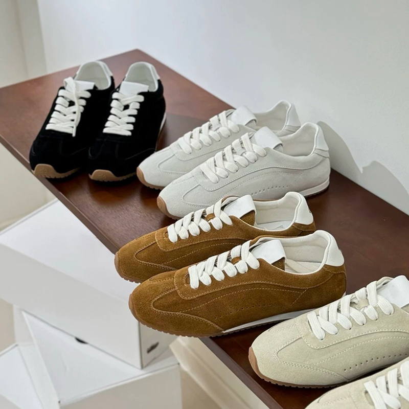 Men Shoes Designer - รองเท้าลำลองแบบยูนิเซ็กซ์สำหรับผู้หญิง รองเท้าหนังแท้ รองเท้าผ้าใบหนังกลับ รองเท้าผู้ชายแบบผูกเชือก รองเท้าเดินสีขาว รองเท้าดีไซเนอร์สำหรับผู้หญิง