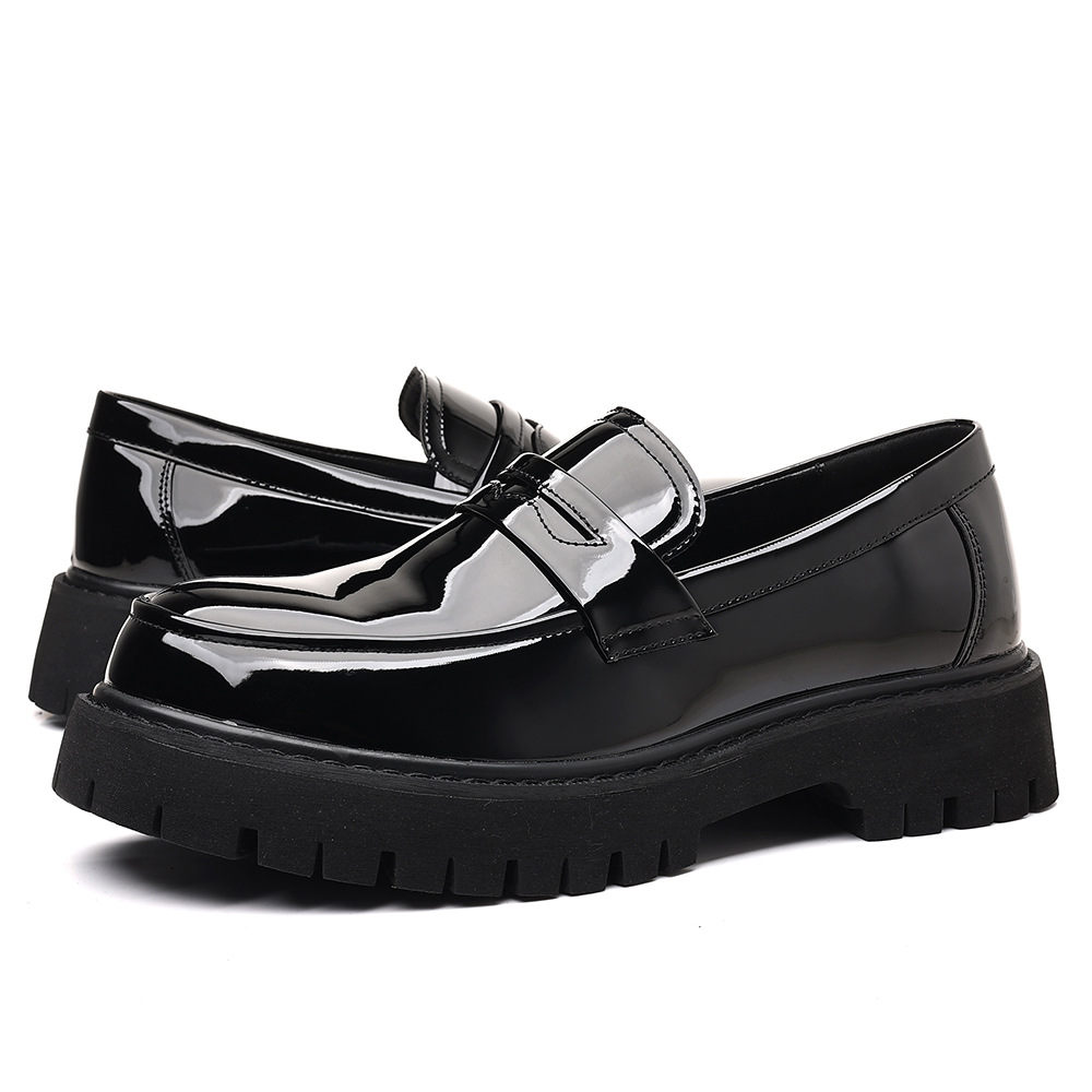 Men'S Shoes For Suits - รองเท้าโลฟเฟอร์ผู้ชายแบบสวม หนัง PU สไตล์ลำลอง แบบอังกฤษ พื้นหนา
