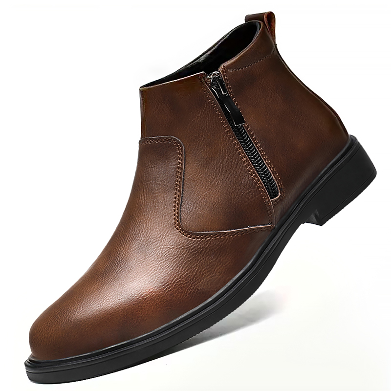 Men'S Shoes For Suits - ฤดูใบไม้ร่วงและฤดูหนาวรองเท้าหนังทรงสูงแบบใหม่สำหรับผู้ชาย, รองเท้าบูทหนังแบบมีซิป, รองเท้าลำลองธุรกิจอเนกประสงค์ทันสมัย, รองเท้าทางการของผู้ชาย, รองเท้าเชลซี