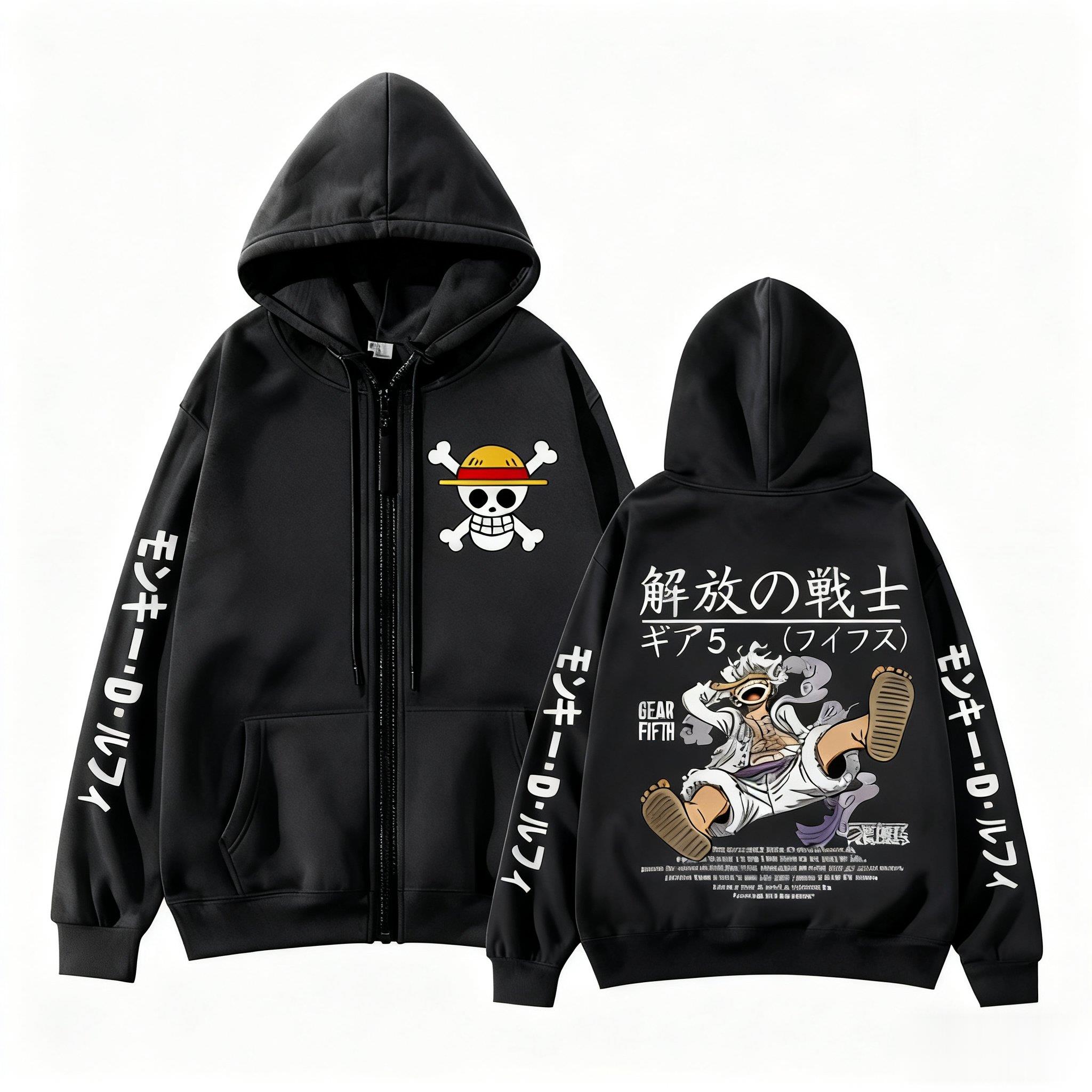Men Shoes Japan - เสื้อฮู้ดซิป Monkey D. Luffy Gear 5