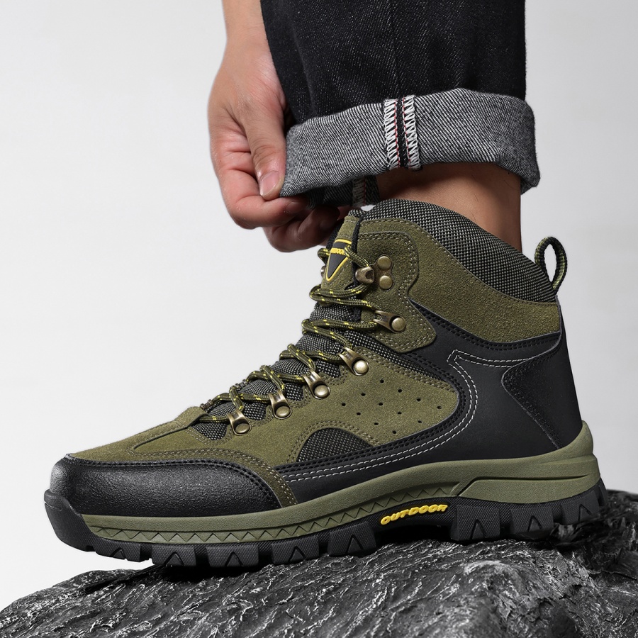 Men'S Shoes Comfortable Walking - รองเท้าบูทผู้ชาย รองเท้าเดินป่าที่ใส่สบาย รองเท้าผ้าใบแบบสวมสำหรับผู้ชาย รองเท้าหุ้มข้อสูง รองเท้าสำหรับกิจกรรมกลางแจ้ง รองเท้าผู้ชาย