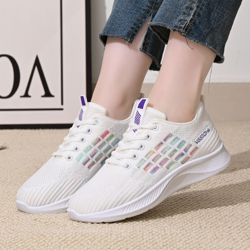 Running Shoes Lightweight - รองเท้าผ้าปักกิ่งโบราณสำหรับผู้หญิง ระบายอากาศได้ดี ใส่สบาย พื้นนุ่ม เหมาะสำหรับเดิน วิ่ง