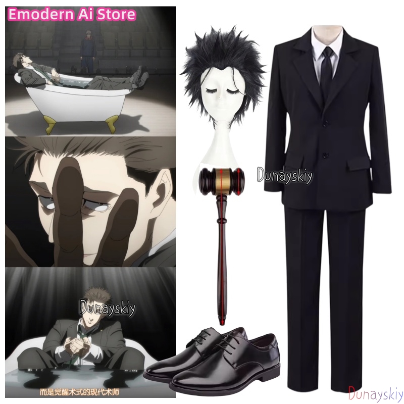 Men'S Shoes For Suits - อะนิเมะฮิโรมิ ฮิกุรุมะคอสเพลย์เครื่องแต่งกาย ป้าย วิกผม รองเท้า ชุดนักเรียนสีดำ