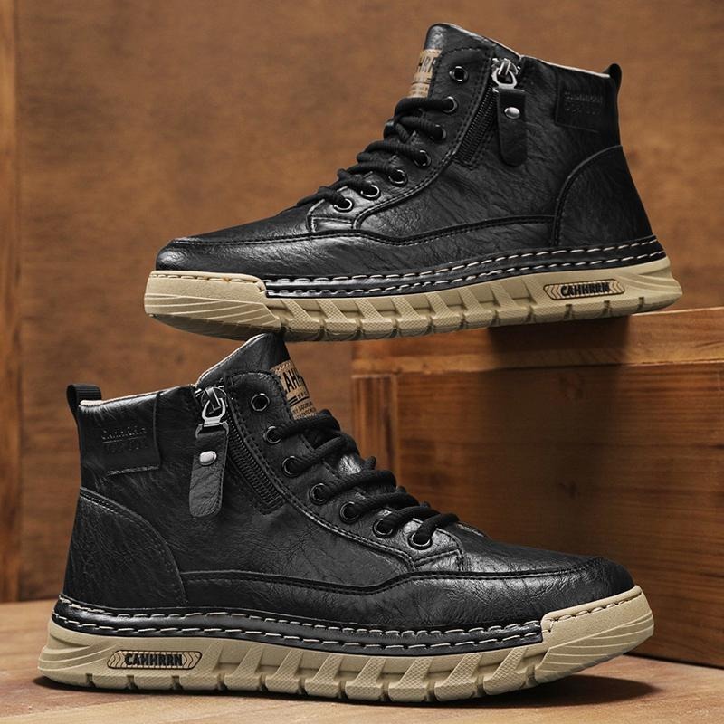 รองเท้าบูทหุ้มข้อหนังผู้ชาย รอ - Men'S Shoes Comfortable Walking บทวิจารณ์และราคา