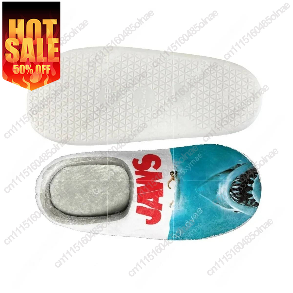 รองเท้าแตะผ้าฝ้ายลายฉลามฟันเลื - Men Shoes Designer บทวิจารณ์และราคา