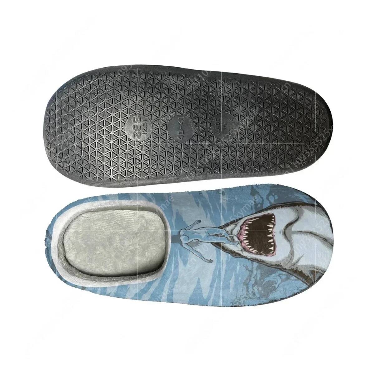 รองเท้าแตะผ้าฝ้ายลายฉลามฟันเลื - Men Shoes Designer บทวิจารณ์และราคา