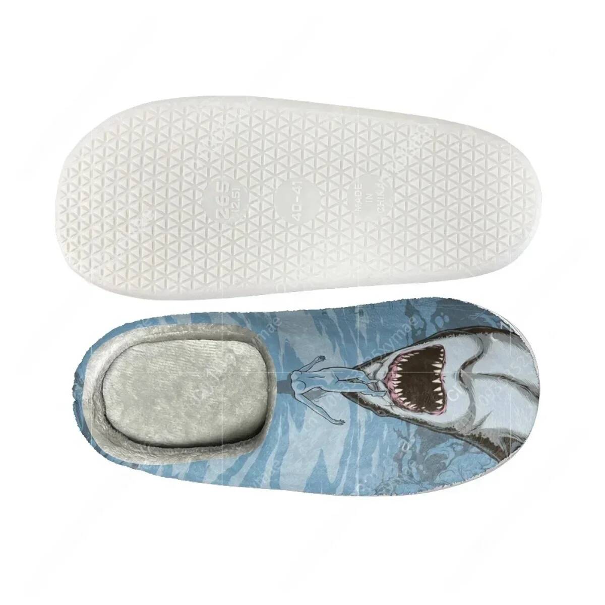 รองเท้าแตะผ้าฝ้ายลายฉลามฟันเลื - Men Shoes Designer บทวิจารณ์และราคา