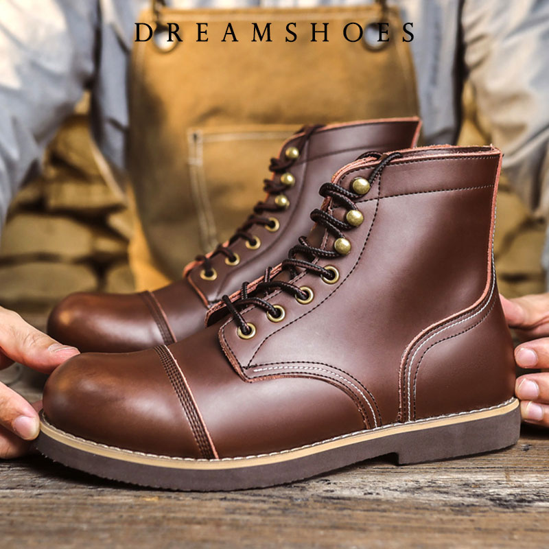 รองเท้าบูทข้อเท้าหนังวัวแท้ทรง - Men Shoes Designer บทวิจารณ์และราคา