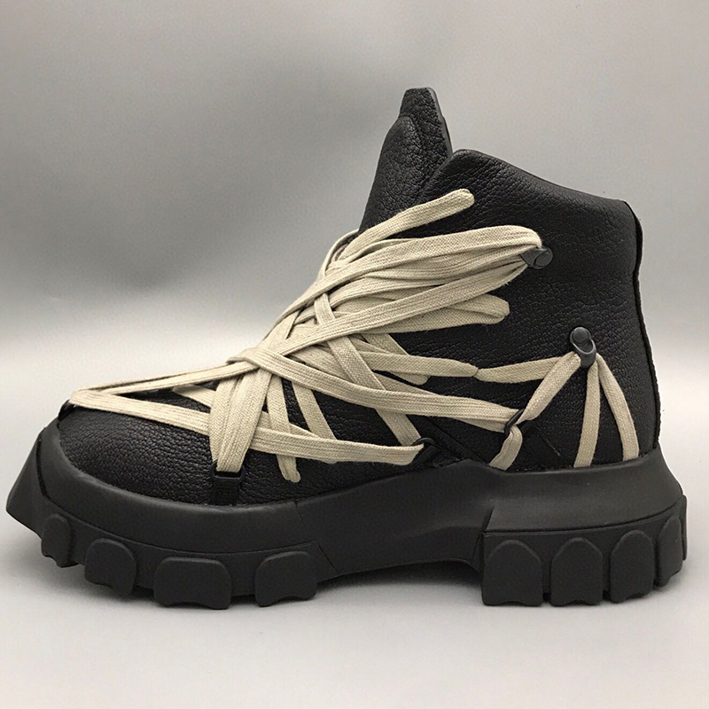 รองเท้าบูทหนังแท้สไตล์พังก์กอธ - Men Shoes Designer บทวิจารณ์และราคา